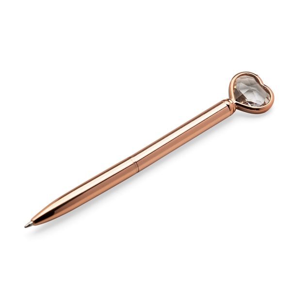 14656 | Caneta Metal Coração Diamante