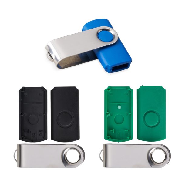 13960BR | Carcaça Pen Drive Giratório Brilhante