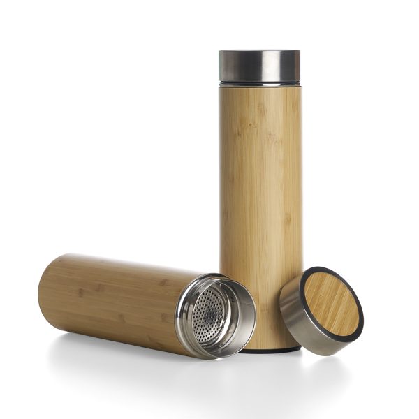 18642 | Garrafa Bambu Térmica 500ml com Infusor
