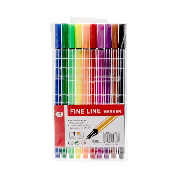 P@1688-10 | Kit Canetinhas Traço Fino 10 cores