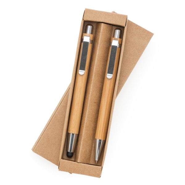 13796 | Kit Ecológico Caneta e Lapiseira Bambu